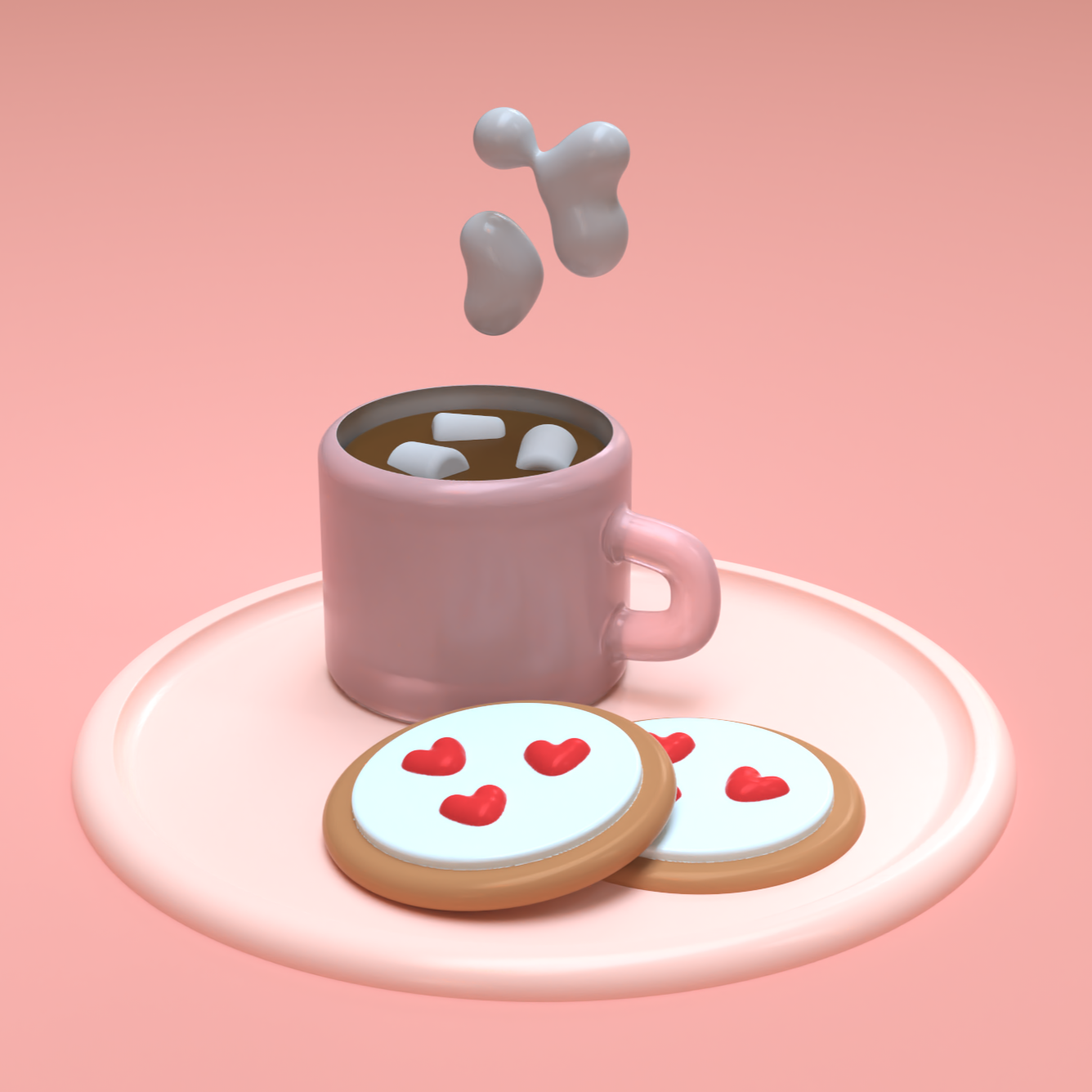 chocolate milk cookies 3d model